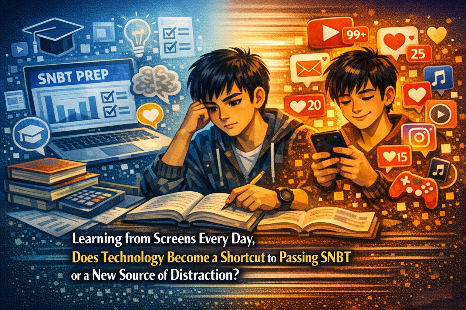 LEARNING FROM SCREENS EVERY DAY, DOES TECHNOLOGY BECOME A SHORTCUT TO PASSING SNBT OR A NEW SOURCE OF DISTRACTION?
