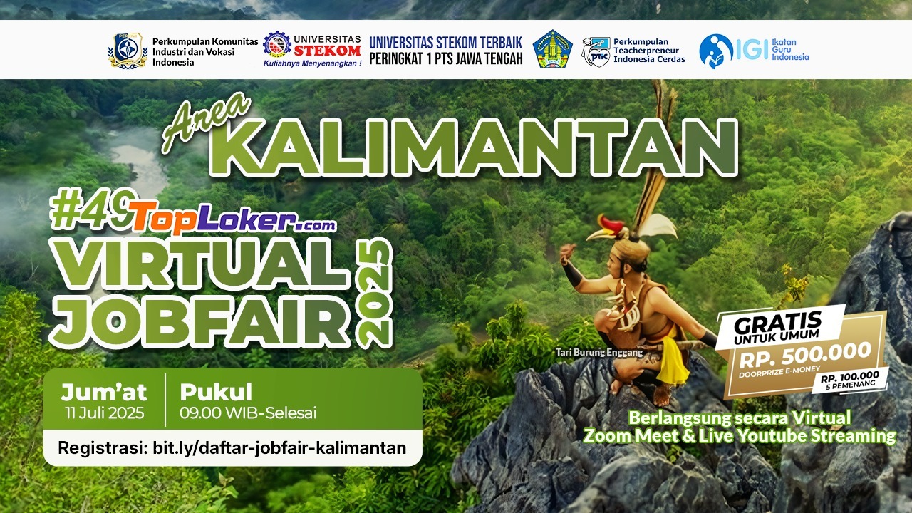 Toploker.com Gelar Virtual Jobfair untuk Wilayah Kalimantan, Hadirkan Ribuan Peluang Karier Secara Online