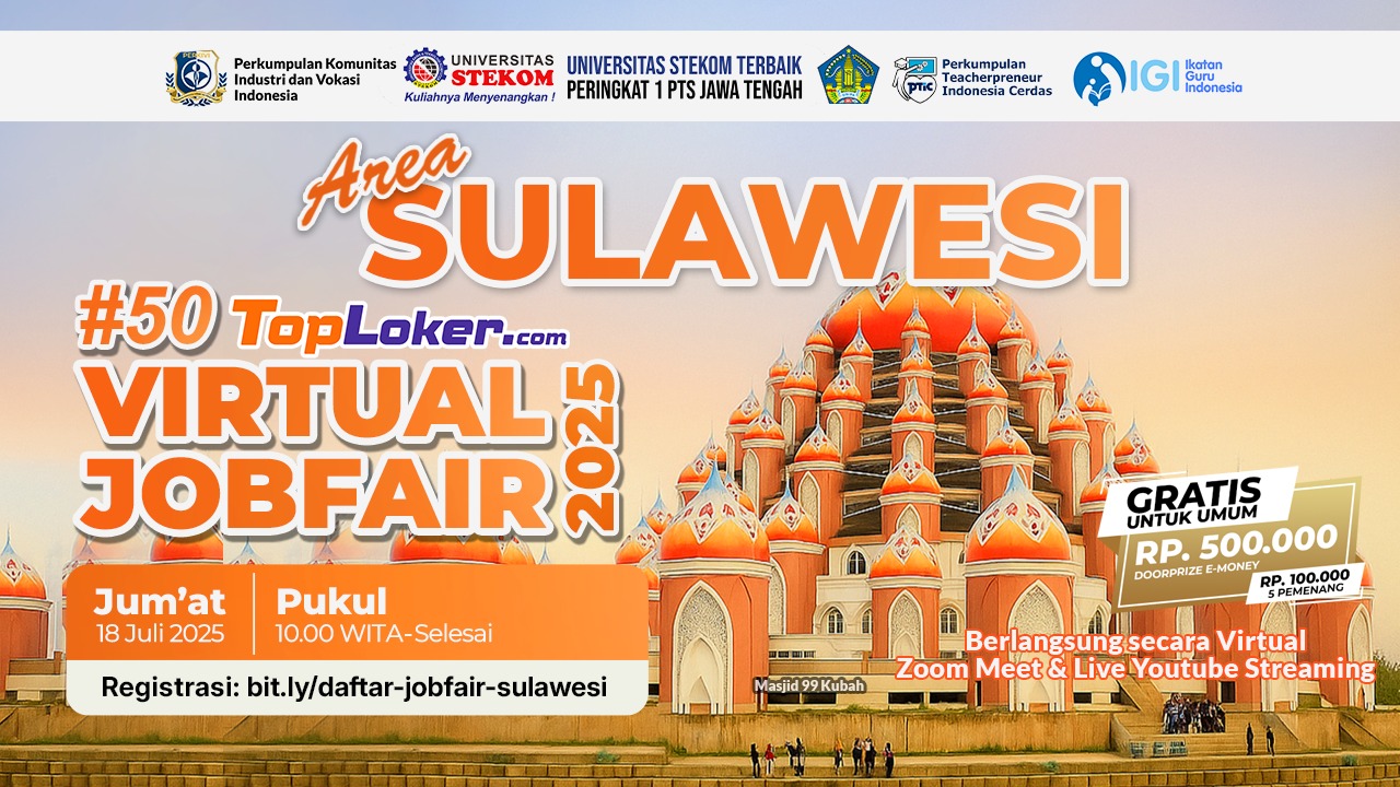 Toploker.com dan Universitas STEKOM Sukses Gelar Virtual Job Fair #50 di Area Sulawesi