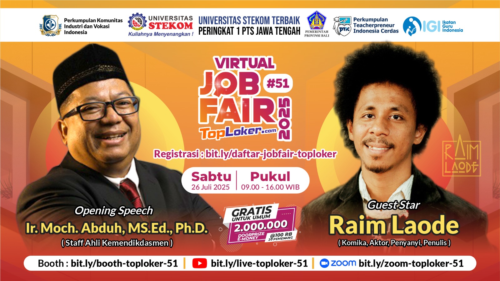 Virtual Job Fair #51 Toploker.com Hadirkan Raim Laode dan Ribuan Peluang Karier