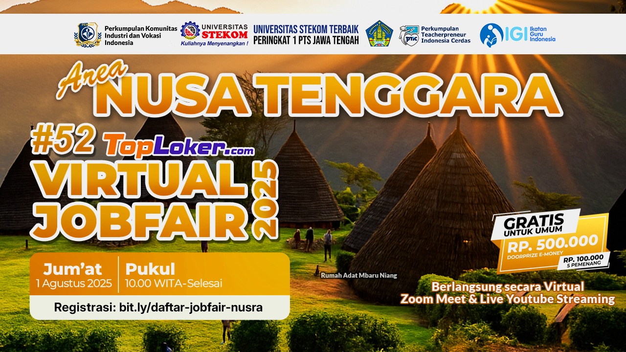 Dukung Karier Lulusan di Timur Indonesia, Toploker.com Hadirkan Virtual JobFair #52 di Nusa Tenggara