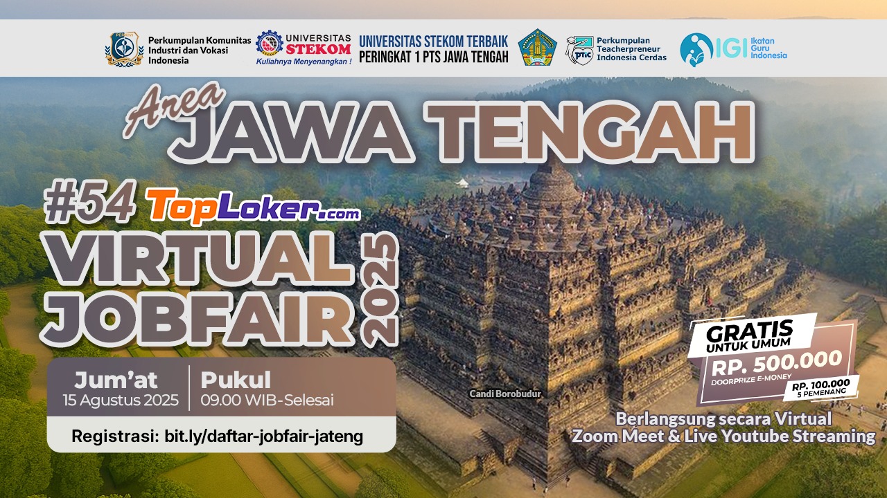 Toploker.com Gelar Virtual Jobfair #54 Area Jawa Tengah, Buka Peluang Karier Tanpa Batas