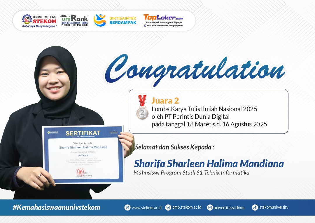 Mahasiswi STEKOM Raih Juara 2 Lomba Karya Tulis Ilmiah Nasional 2025