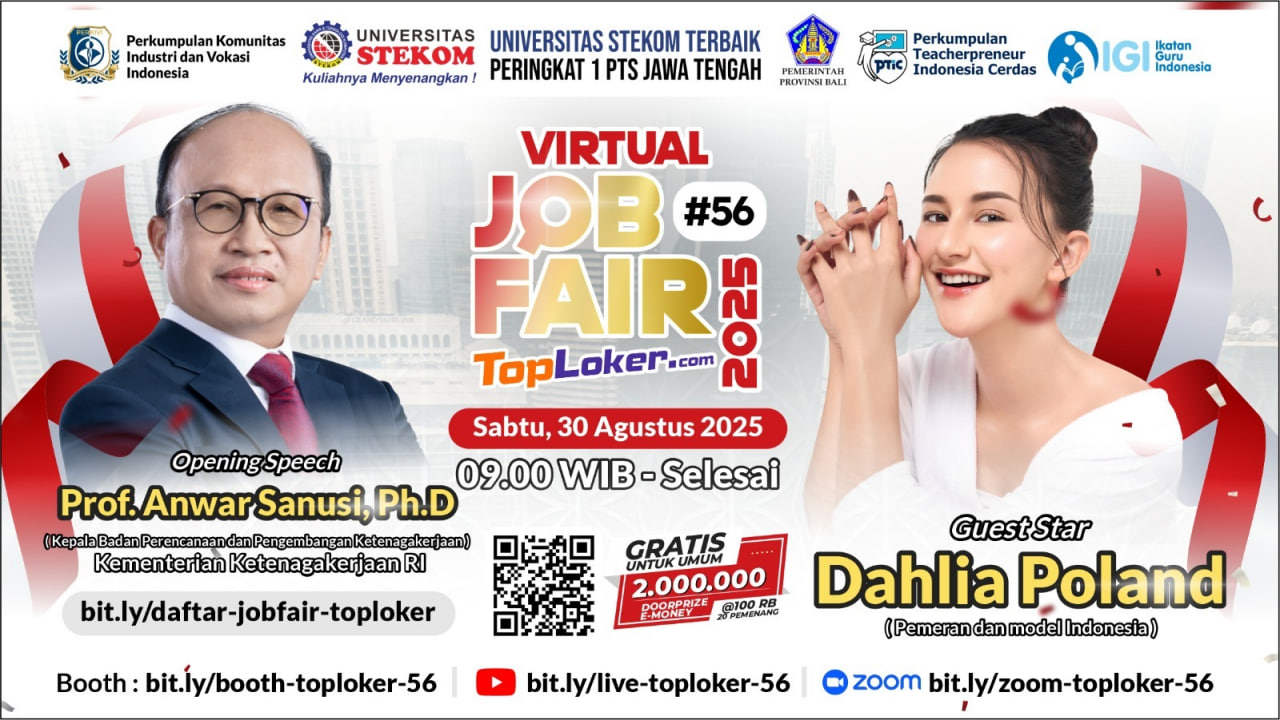Job Fair Virtual #56: TopLoker.com & Universitas STEKOM Buka Akses Lowongan Kerja, Hadirkan Dahlia Poland