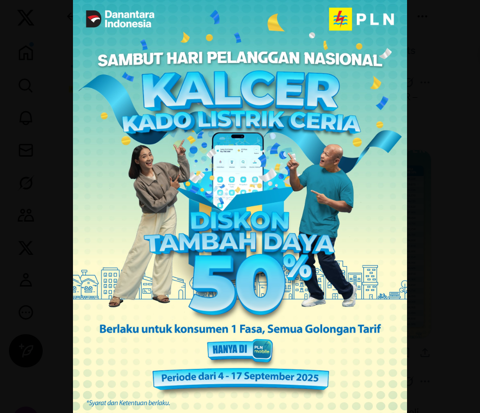 PLN Hadirkan Promo Diskon 50 Persen Tambah Daya Listrik Program KALCER