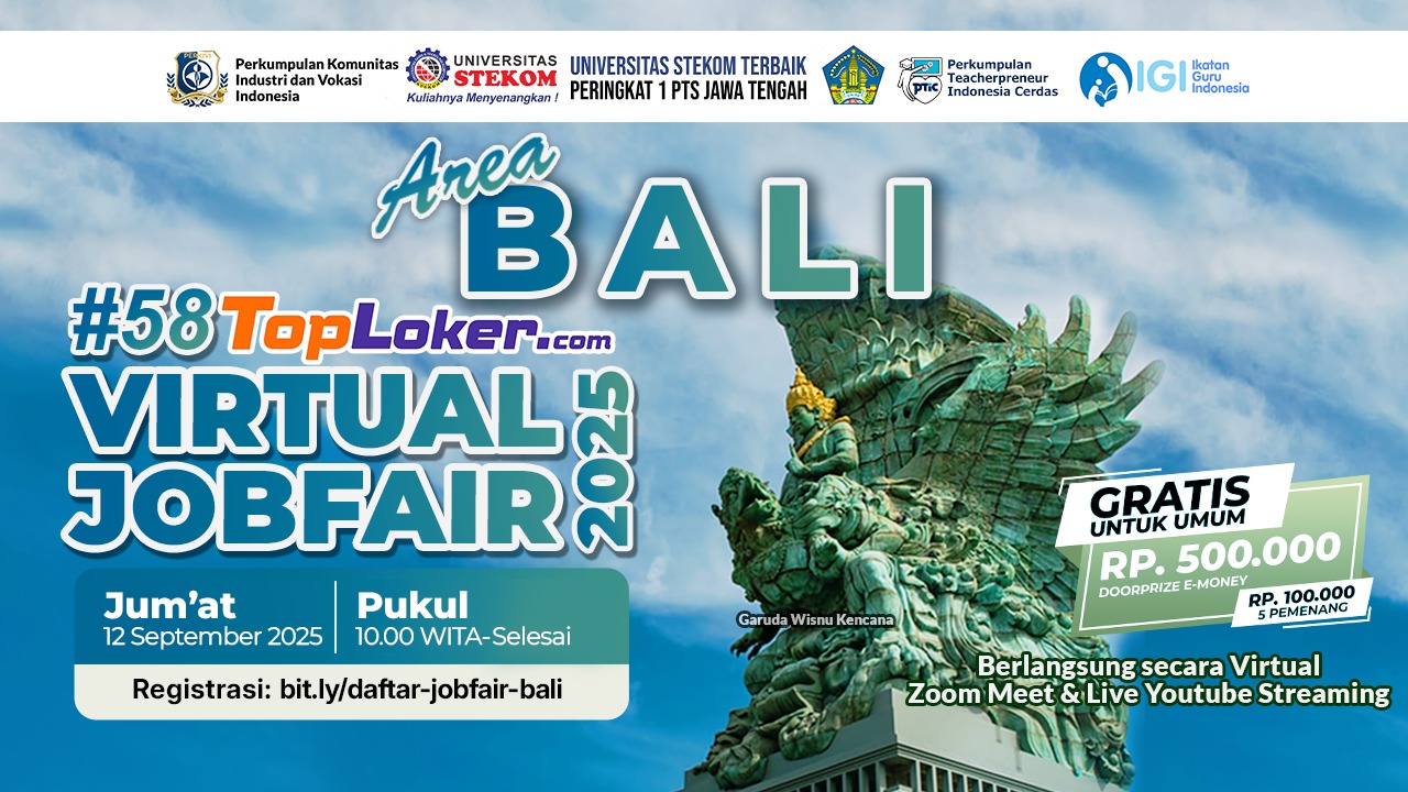 TopLoker.com dan Universitas STEKOM Sukses Gelar Virtual Job Fair #58 Area Bali