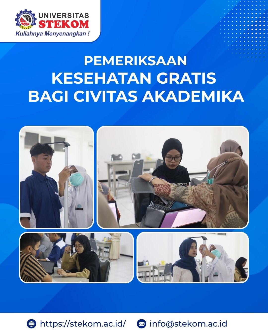 Universitas STEKOM dan Puskesmas Plamongan Sari Semarang Laksanakan Pemeriksaan Kesehatan Gratis bagi Civitas Akademika