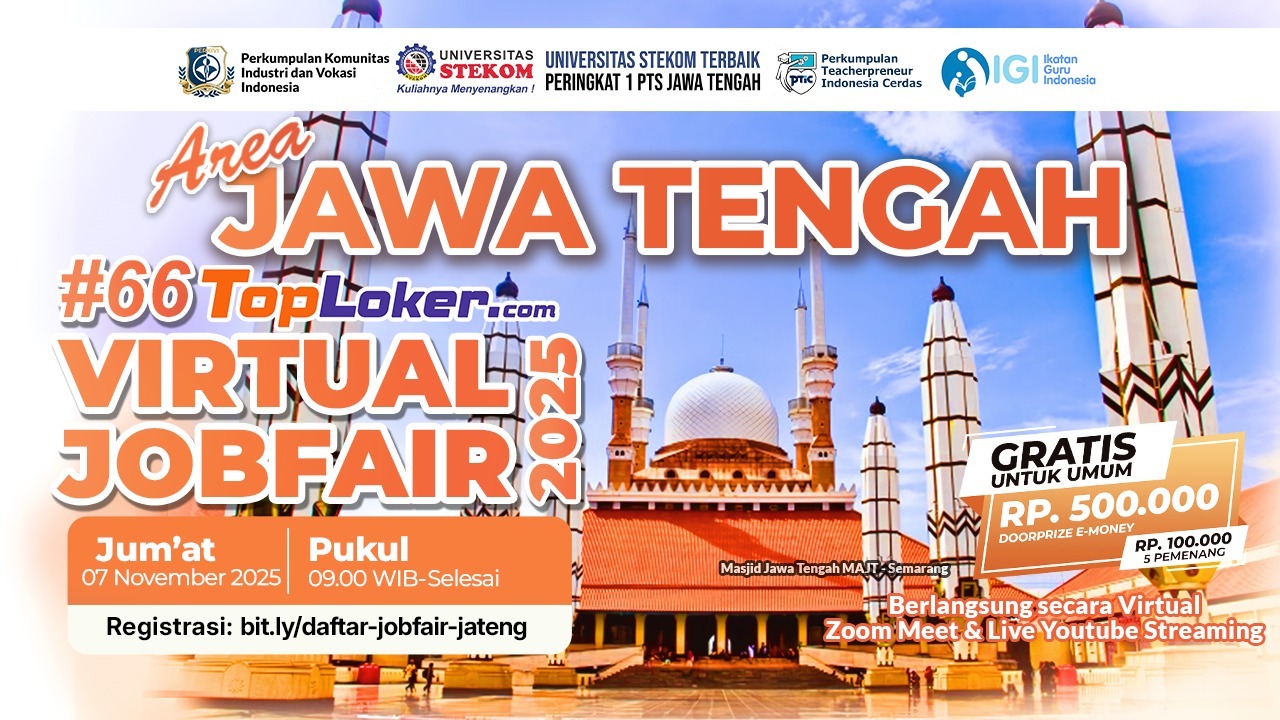 TopLoker.com Gelar Virtual Job Fair #66 Area Jawa Tengah Bersama Universitas STEKOM