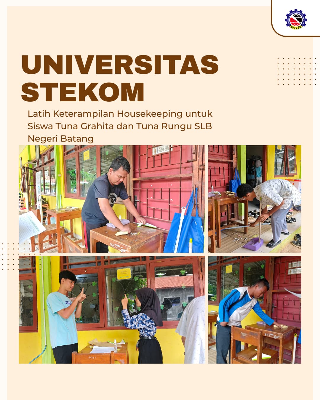 Universitas Stekom Latih Keterampilan Housekeeping untuk Siswa Tuna Grahita dan Tuna Rungu SLB Negeri Batang