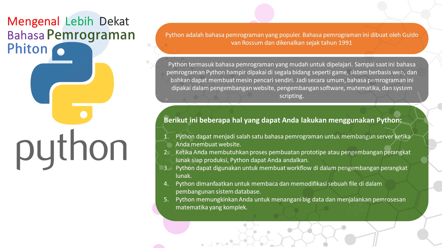 Mengenal  Lebih  Dekat Bahasa Pemrograman Phiton