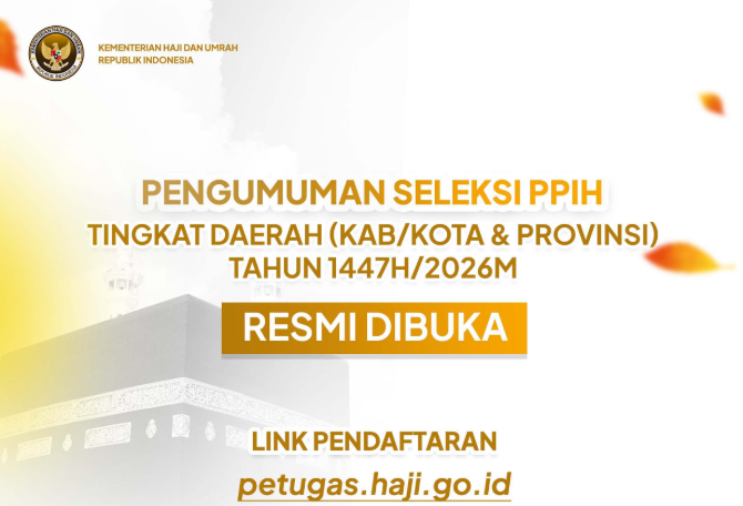 Rekrutmen Petugas Haji 2026 Resmi Dibuka untuk Berbagai Formasi Pelayanan
