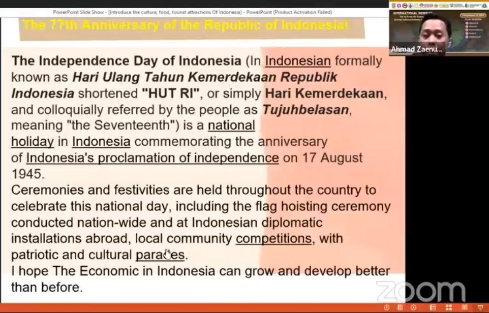 International Webinar 2022 - Get to know the beauty of diverse cultures between countries – Part 15