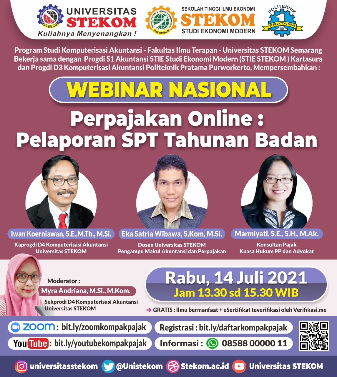 WEBINAR NASIONAL : "Perpajakan Online: Pelaporan SPT Tahunan Badan"