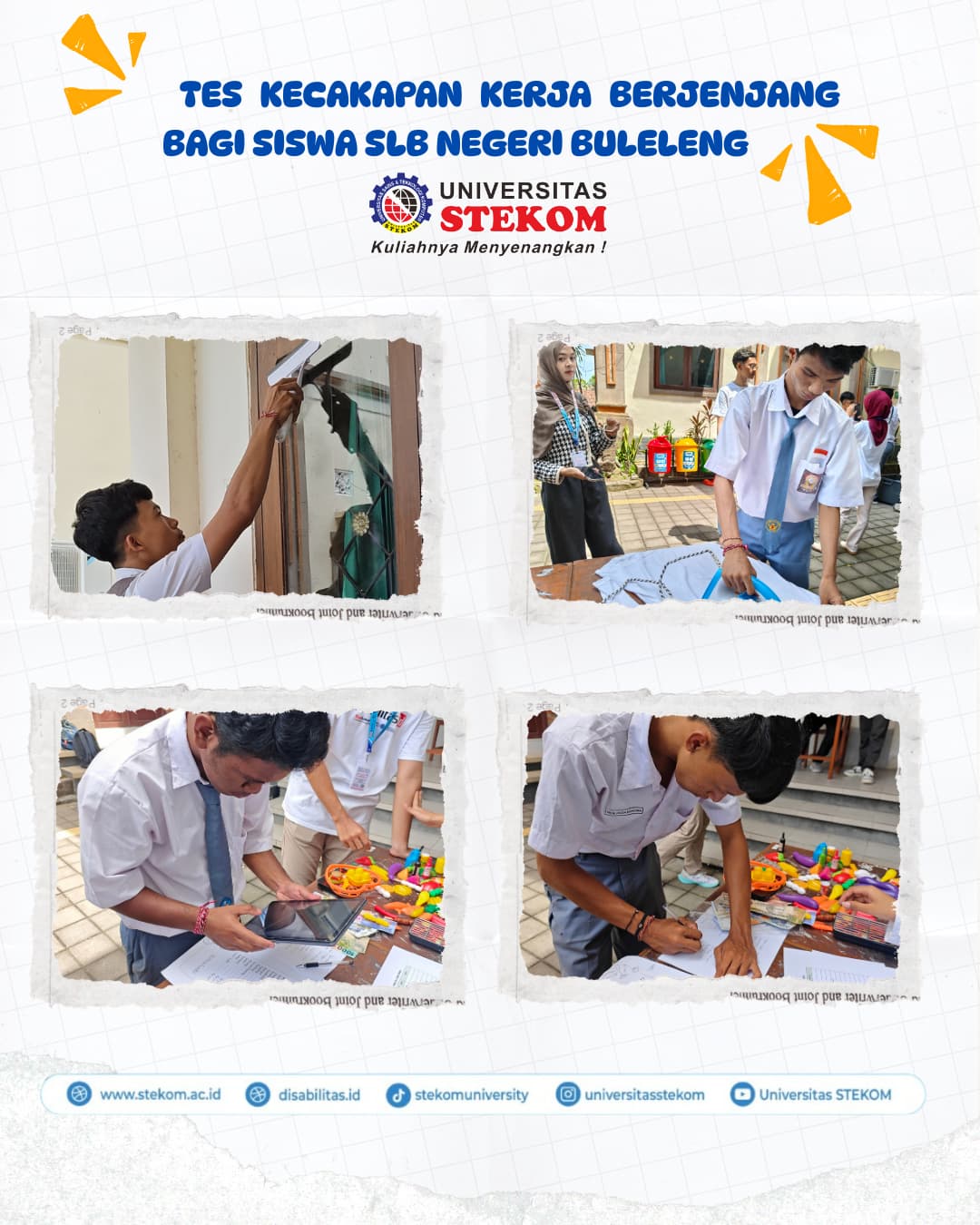 Siapkan Lulusan Siap Kerja, Universitas STEKOM Gelar Tes Kecakapan Kerja Berjenjang bagi Siswa SLB Negeri 1&2 Buleleng