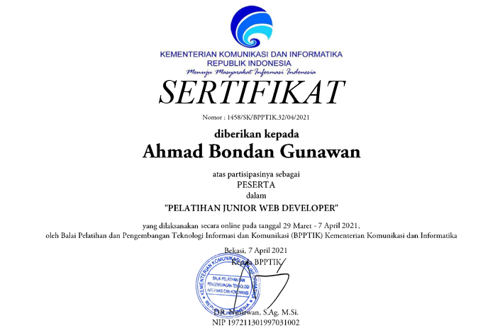 Program Pelatihan Skill Junior Web Developer