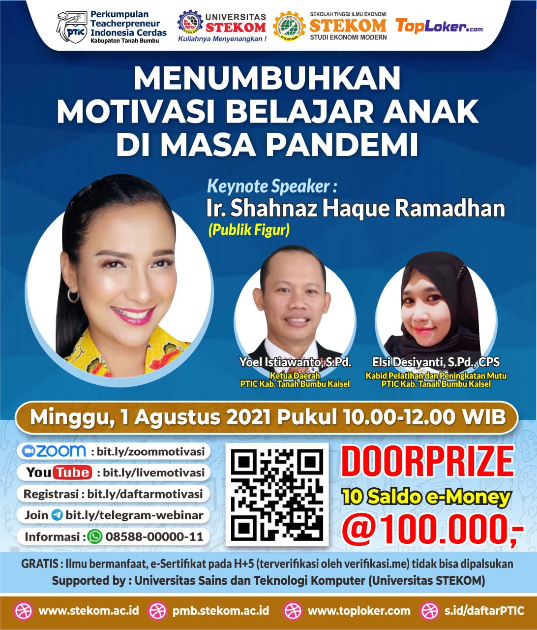 VISITING LECTURE #SERIES MENUMBUHKAN MOTIVASI BELAJAR ANAK DI MASA PANDEMI BERSAMA SHAHNAZ HAQUE