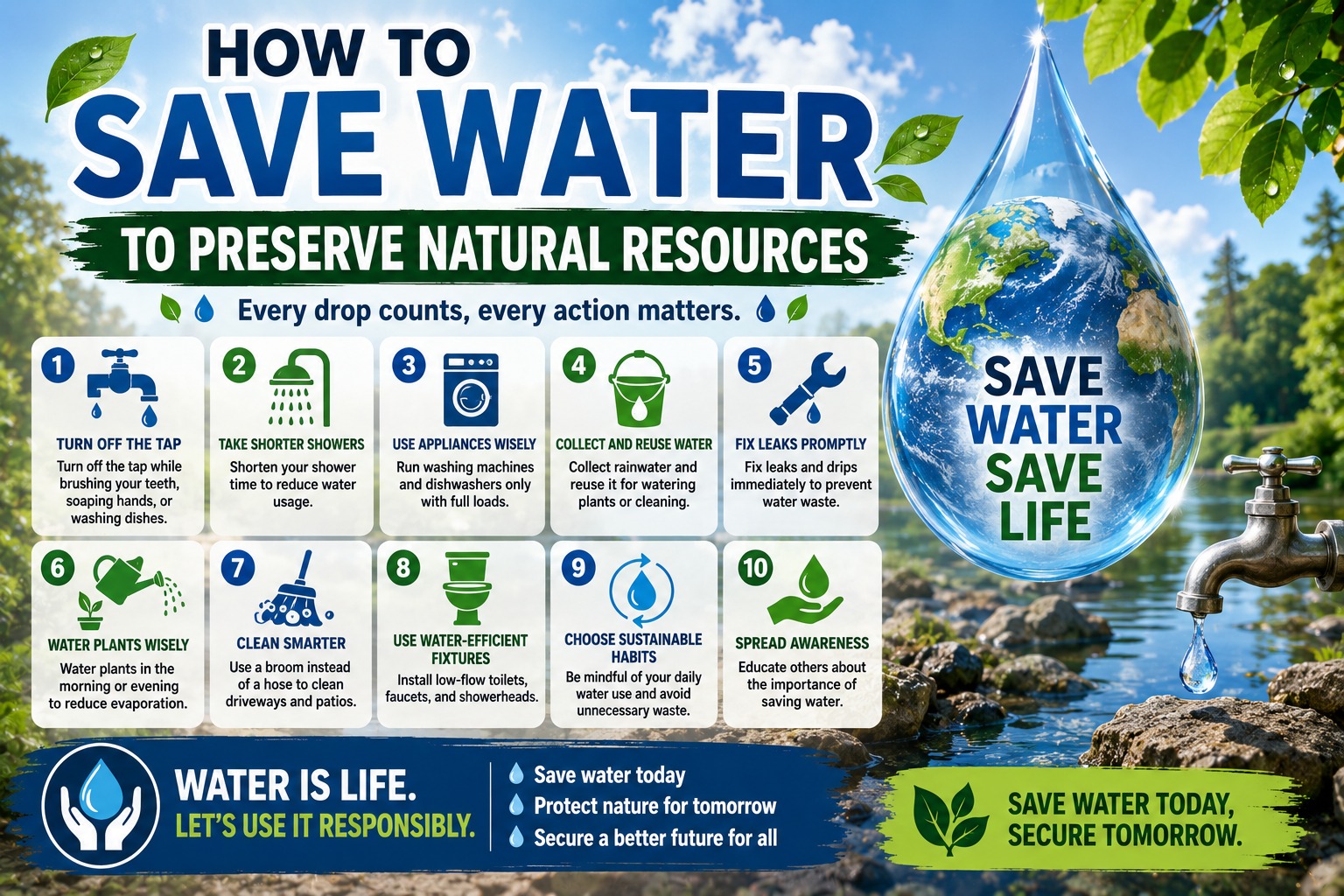 How to Save Water to Preserve Natural Resources