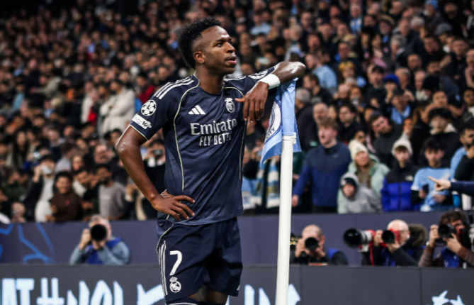 Real Madrid Singkirkan Man City di Etihad Berkat Brace Vinicius Junior