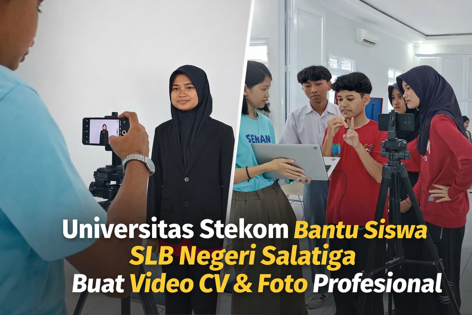 Universitas Stekom Dampingi Siswa SLB Negeri Salatiga Membuat Video CV dan Foto Profesional