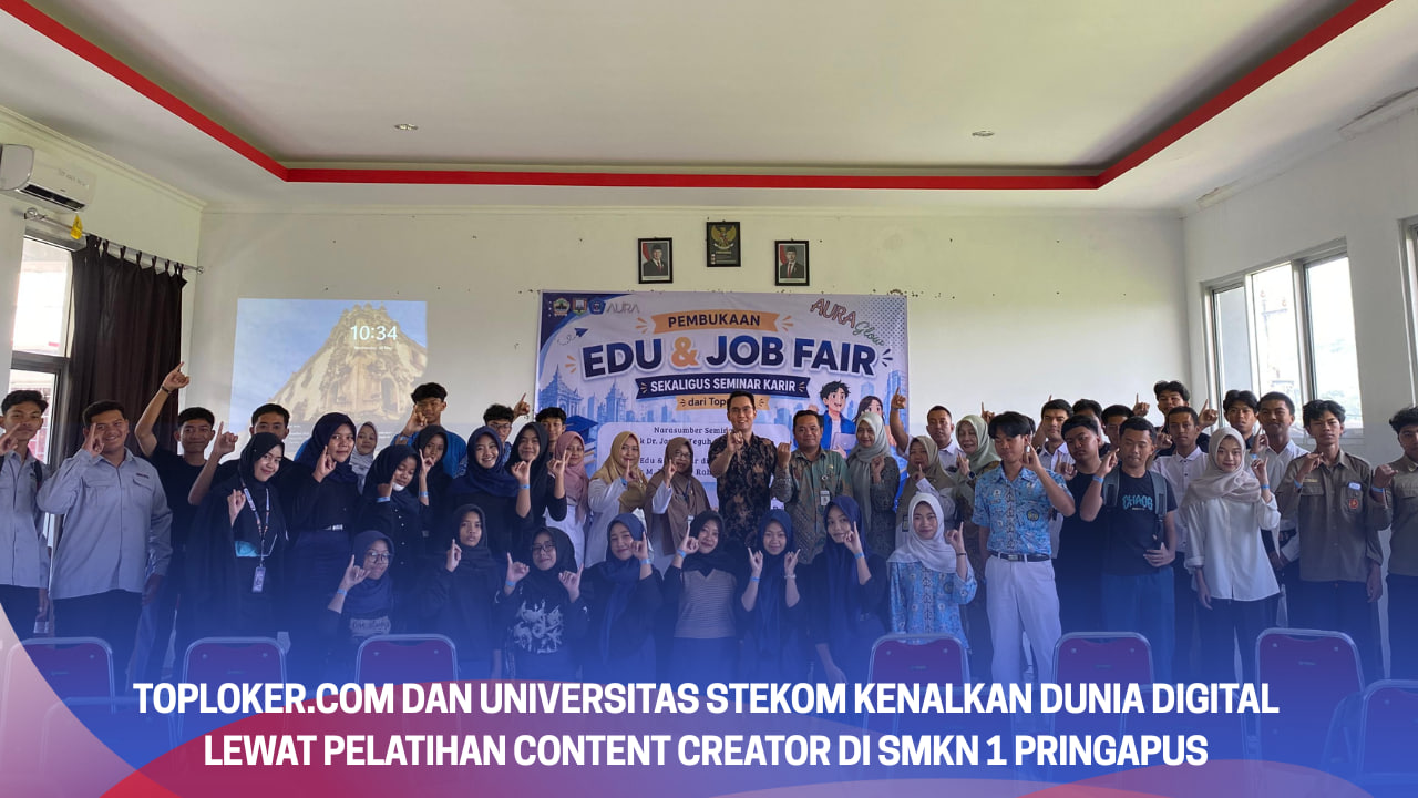 Toploker.com dan Universitas STEKOM Kenalkan Dunia Digital lewat Pelatihan Content Creator di SMKN 1 Pringapus