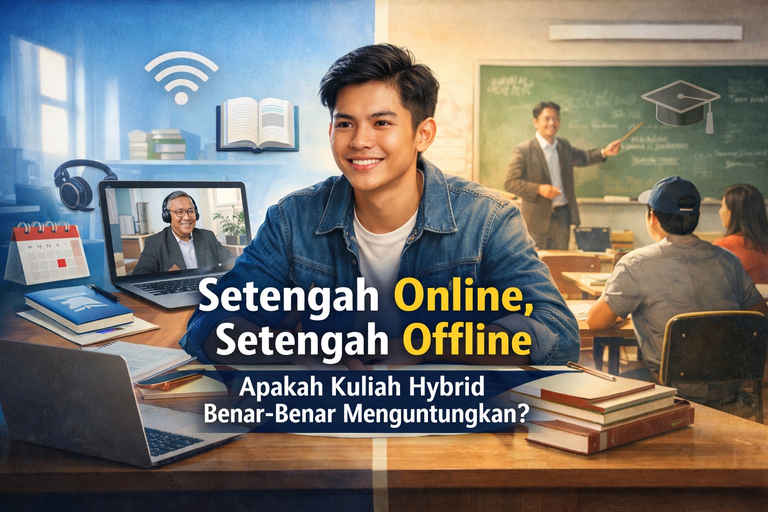 Setengah Online, Setengah Offline: Apakah Kuliah Hybrid Benar-Benar Menguntungkan?