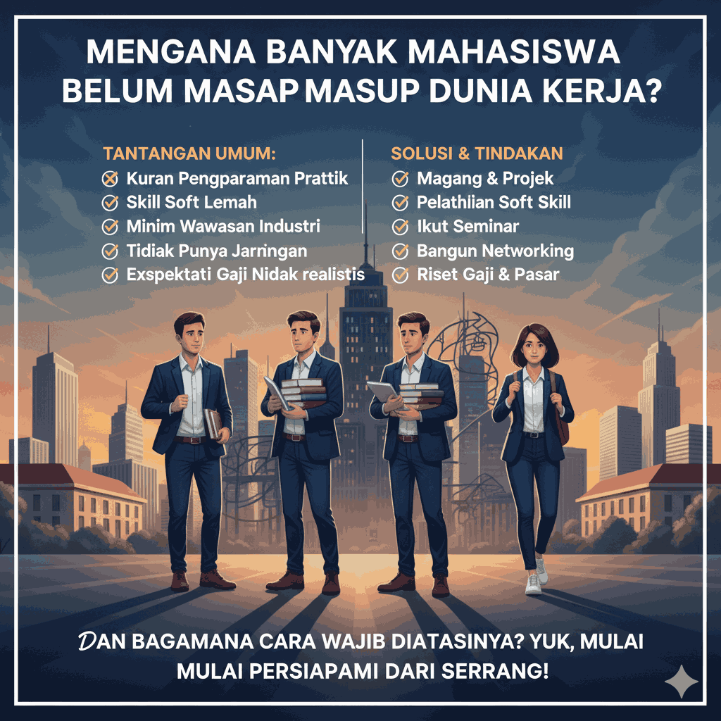 MENGAPA BANYAK MAHASISWA BELUM SIAP MASUK DUNIA KERJA, DAN BAGAIMANA CARA MENGATASINYA?