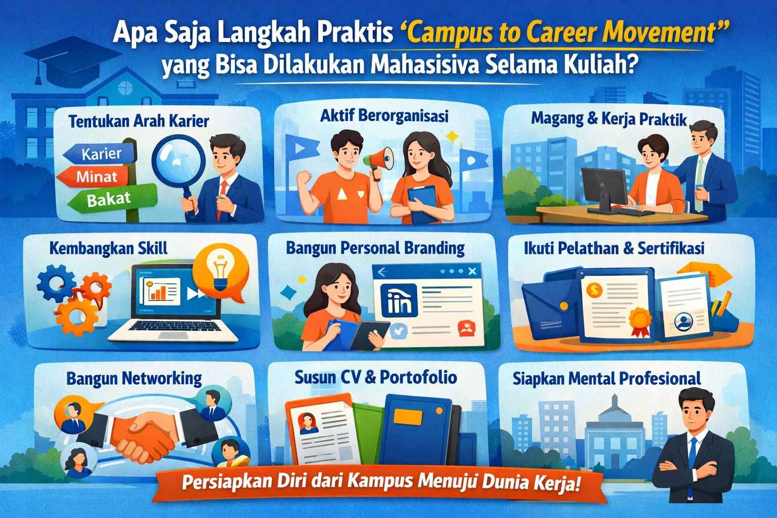 Apa Saja Langkah Praktis Campus to Career Movement yang Bisa Dilakukan Mahasiswa Selama Kuliah?