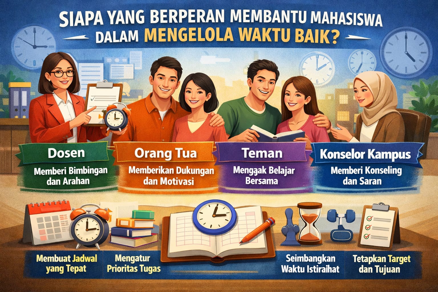 Siapa yang Berperan Membantu Mahasiswa dalam Mengelola Waktu dengan Baik?
