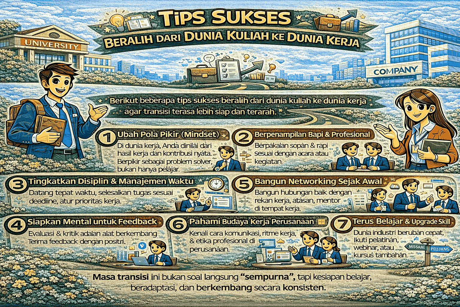 Tips Sukses Beralih dari Dunia Kuliah ke Dunia Kerja