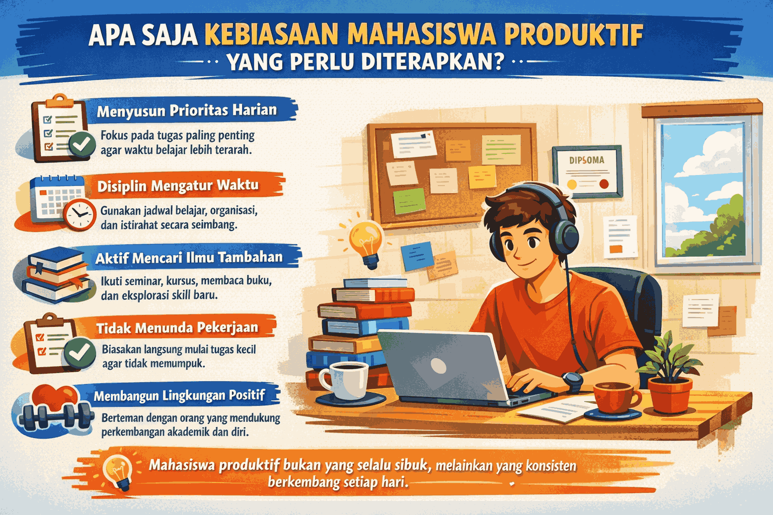 Apa Saja Kebiasaan Mahasiswa Produktif yang Perlu Diterapkan?