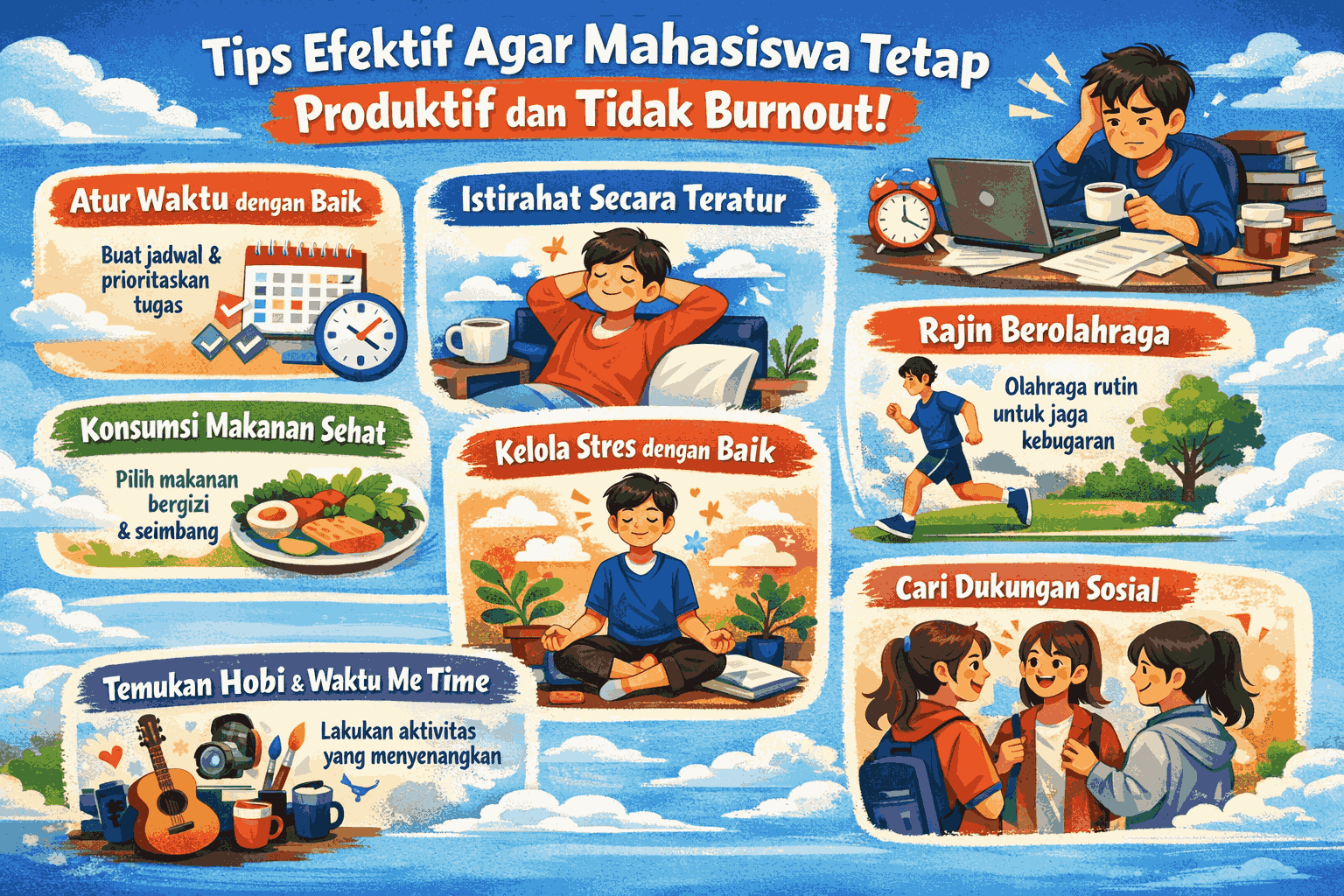 Bagaimana Tips Efektif Agar Mahasiswa Tetap Produktif dan Tidak Burnout?