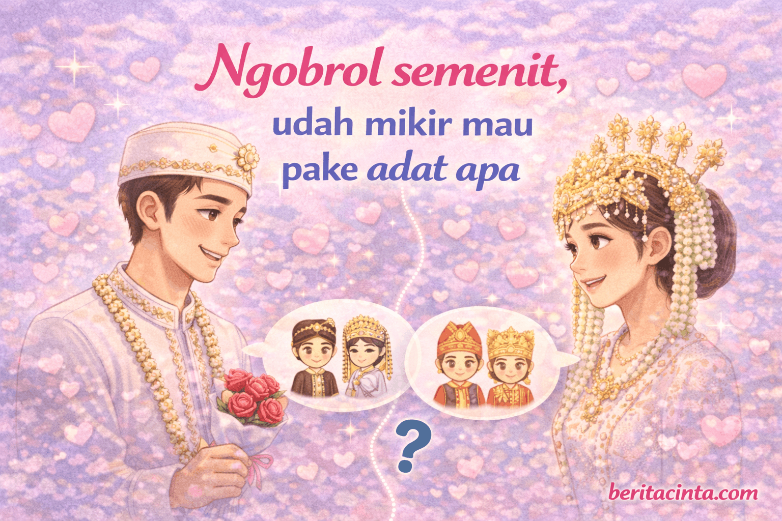 Ngobrol semenit, udah mikir mau pake adat apa