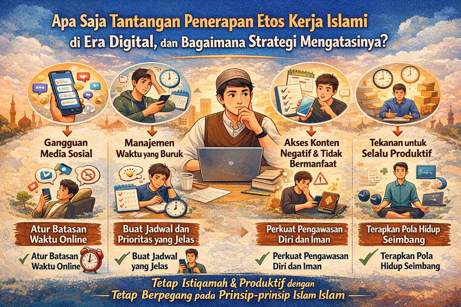 Bagaimana Mahasiswa Bisa Menyeimbangkan Akademik, Organisasi, Dan Kerja Dengan Prinsip Etos Kerja Islami?