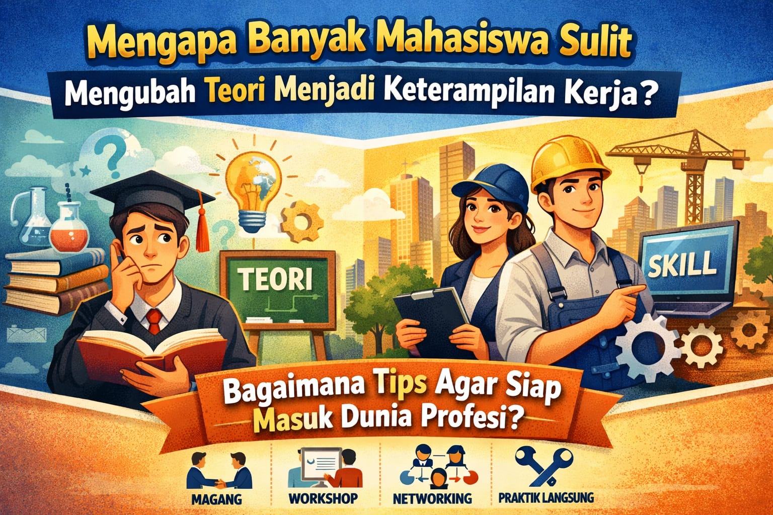 Mengapa Banyak Mahasiswa Sulit Mengubah Teori Menjadi Keterampilan Kerja? Bagaimana Tips Agar Siap Masuk Dunia Profesi?