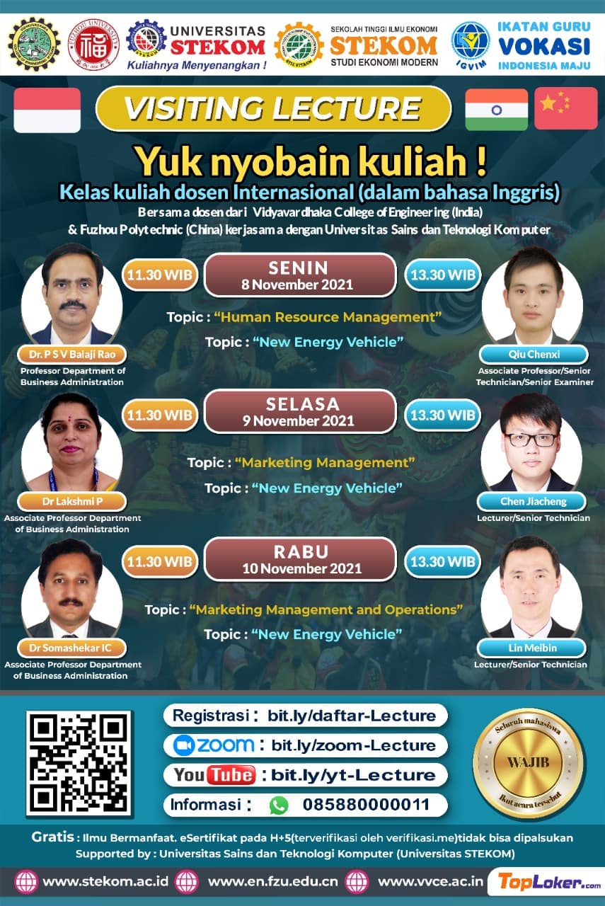 The Guest Lecture at STEKOM University in collaboration with Vidyavardhaka College of Engineering India and Fuzhou Polytechnic China was very interesting.