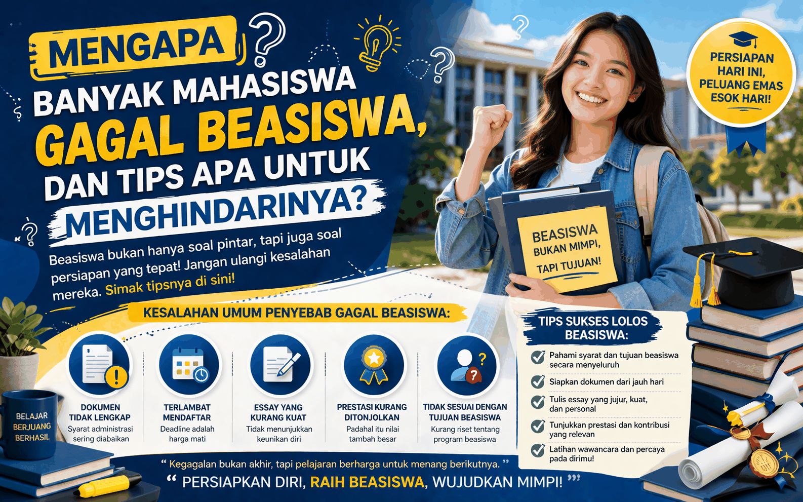Mengapa Banyak Mahasiswa Gagal Beasiswa, Dan Tips Apa Untuk Menghindarinya?