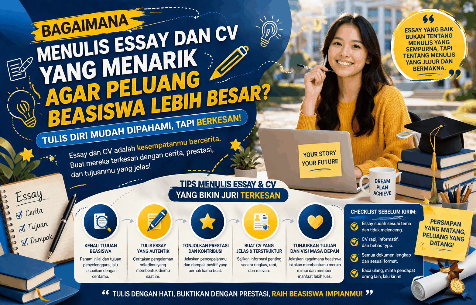 Bagaimana Menulis Essay Dan Cv Yang Menarik Agar Peluang Beasiswa Lebih Besar?