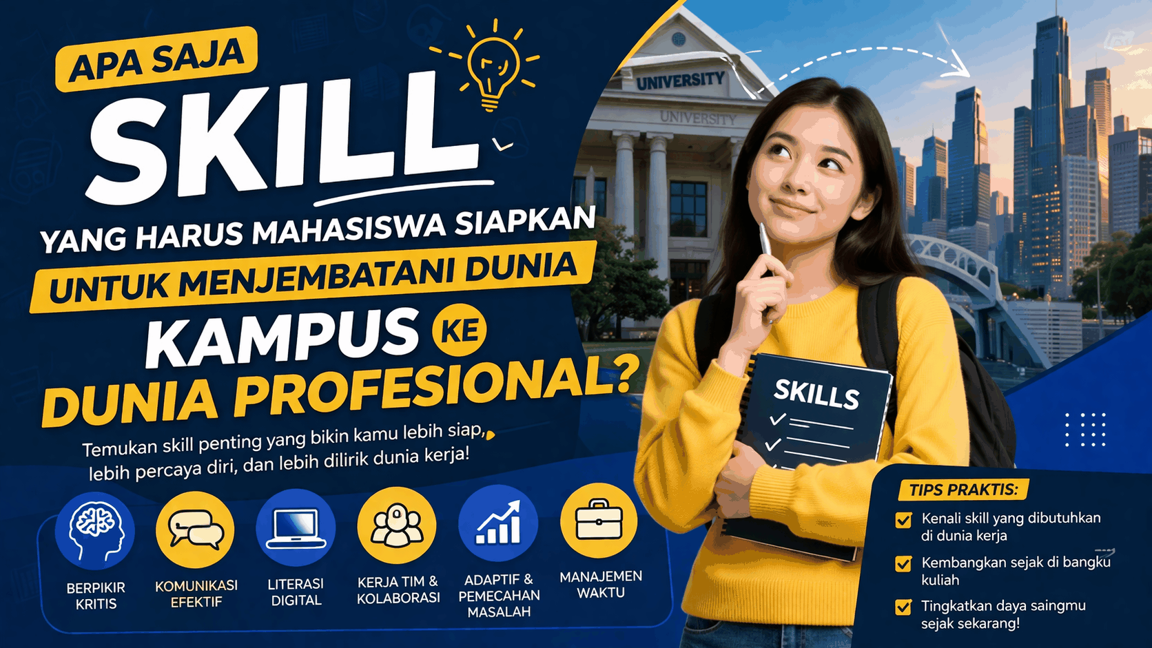 Apa Saja Skill Yang Harus Mahasiswa Siapkan Untuk Menjembatani Dunia Kampus Ke Dunia Profesional?