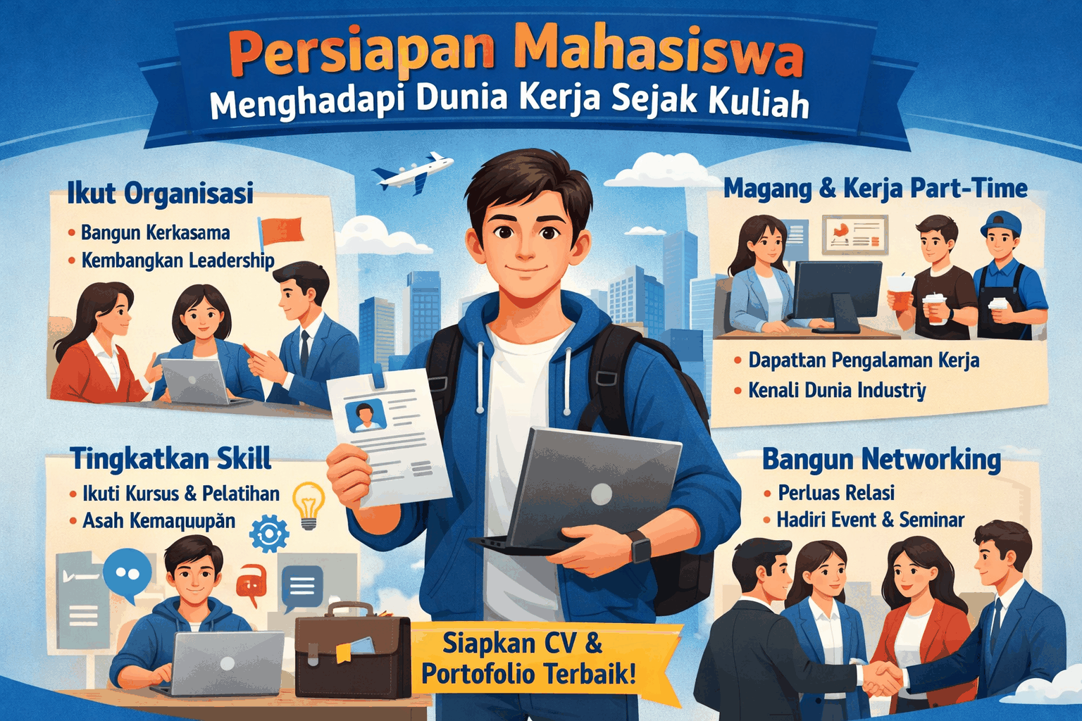 Bagaimana Cara Mahasiswa Mempersiapkan Diri Agar Siap Menghadapi Dunia Kerja Sejak Kuliah?