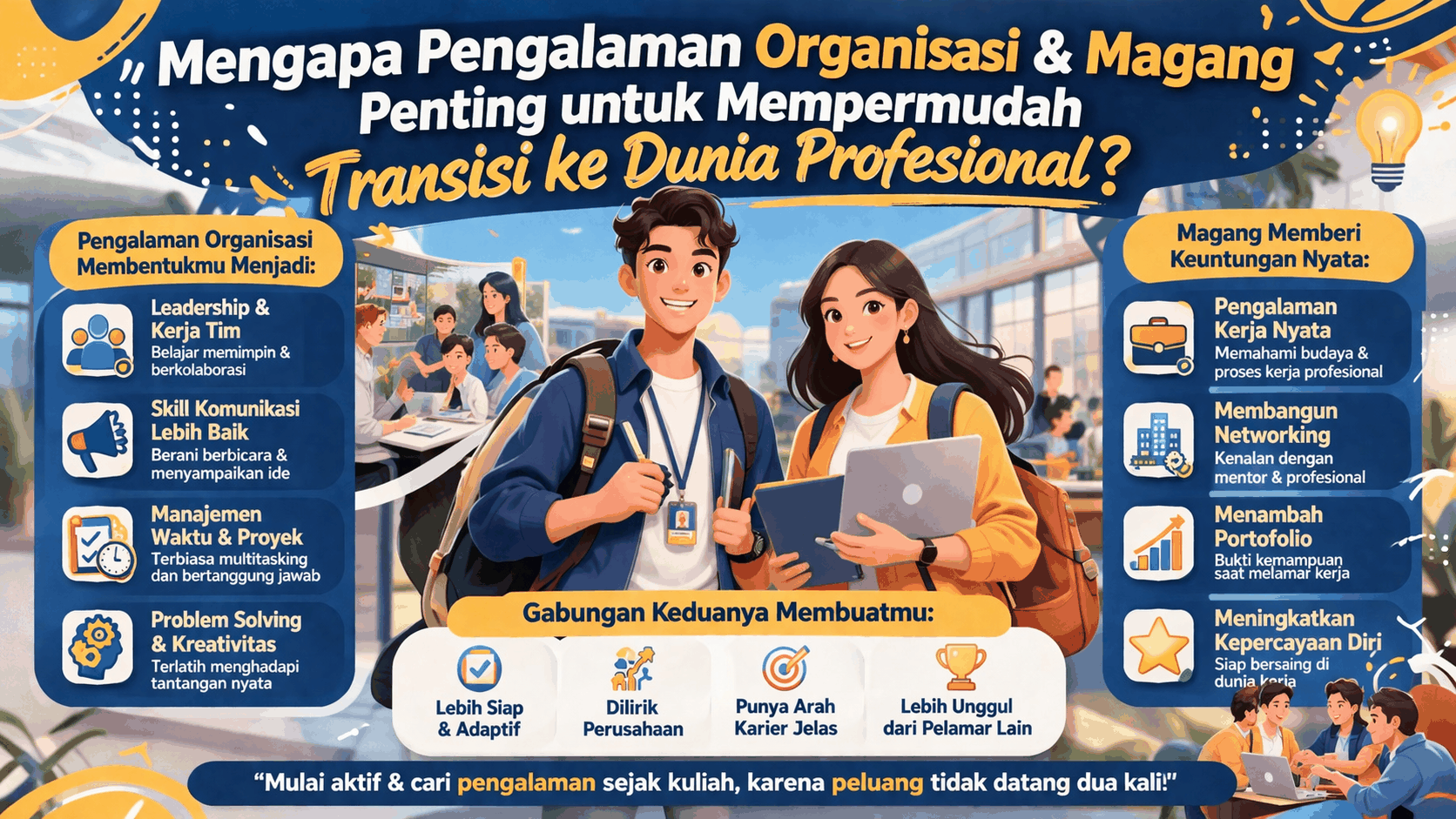 Mengapa Pengalaman Organisasi Dan Magang Penting Untuk Mempermudah Transisi Ke Dunia Profesional?