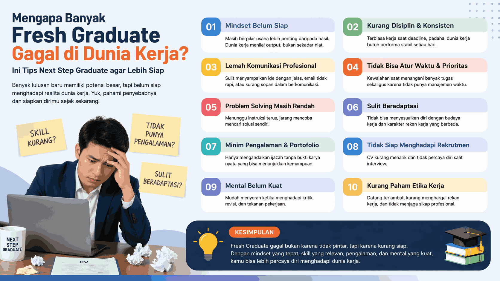 Mengapa Banyak Fresh Graduate Gagal di Dunia Kerja? Ini Tips Next Step Graduate agar Lebih Siap