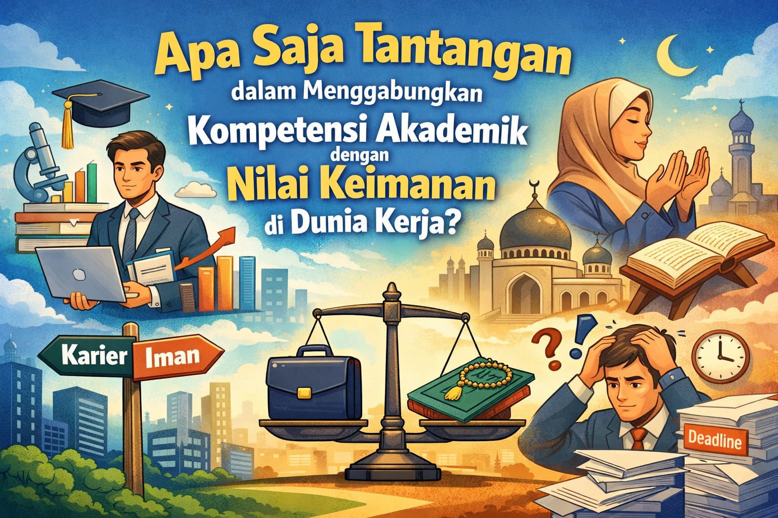 Apa Saja Tantangan dalam Menggabungkan Kompetensi Akademik dengan Nilai Keimanan di Dunia Kerja?