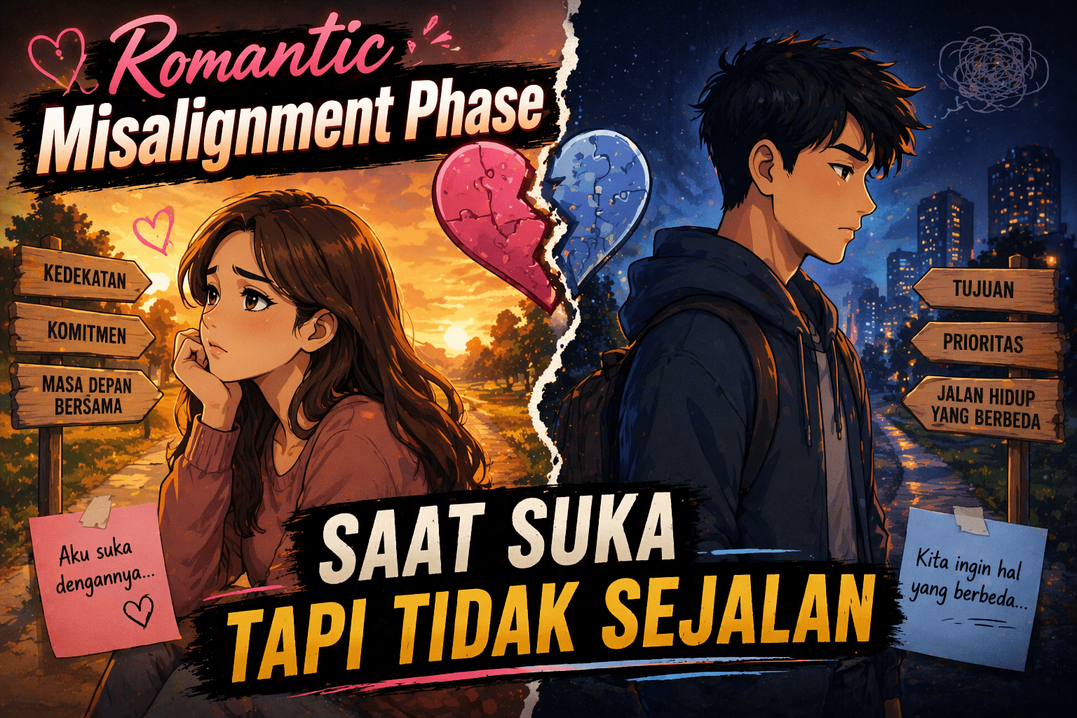 Romantic Misalignment Phase Saat Suka Tapi Tidak Sejalan
