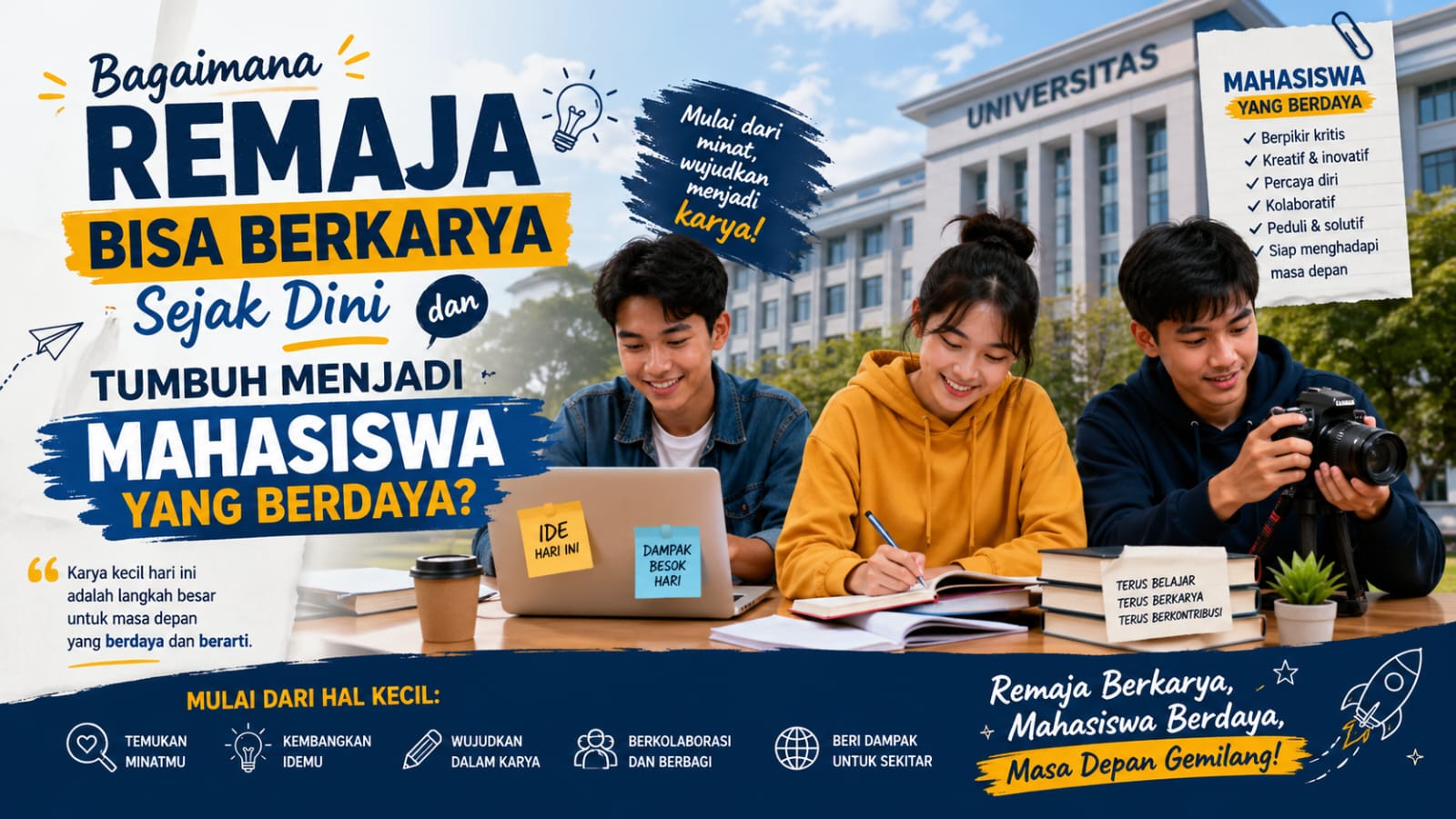 Bagaimana Remaja Bisa Berkarya Sejak Dini dan Tumbuh Menjadi Mahasiswa yang Berdaya?