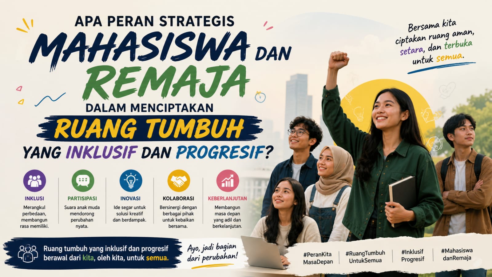 Apa Peran Strategis Mahasiswa dan Remaja dalam Menciptakan Ruang Tumbuh yang Inklusif dan Progresif?