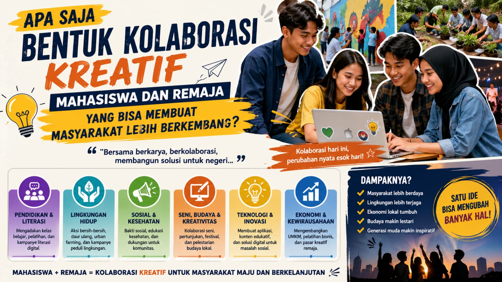 Apa Saja Bentuk Kolaborasi Kreatif Mahasiswa dan Remaja yang Bisa Membuat Masyarakat Lebih Berkembang?