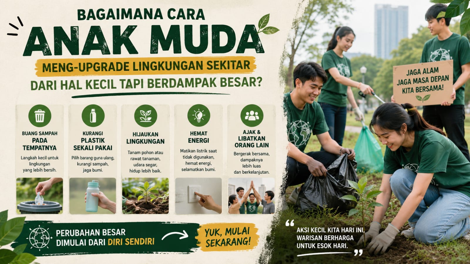 Bagaimana Cara Anak Muda Meng-upgrade Lingkungan Sekitar dari Hal Kecil Tapi Berdampak Besar?
