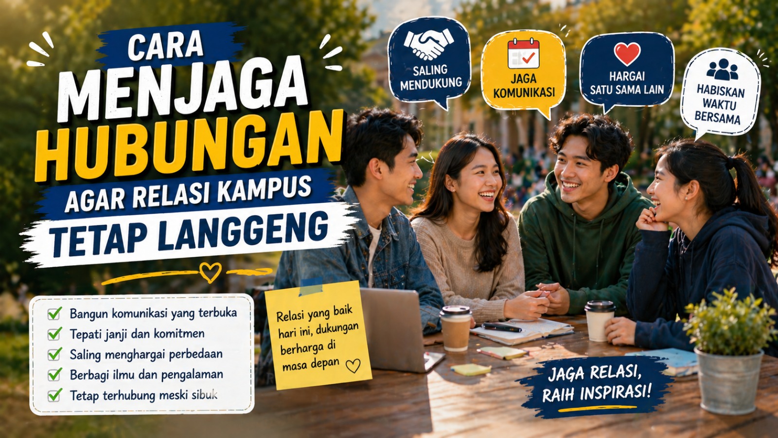 Cara menjaga hubungan agar relasi kampus tetap langgeng