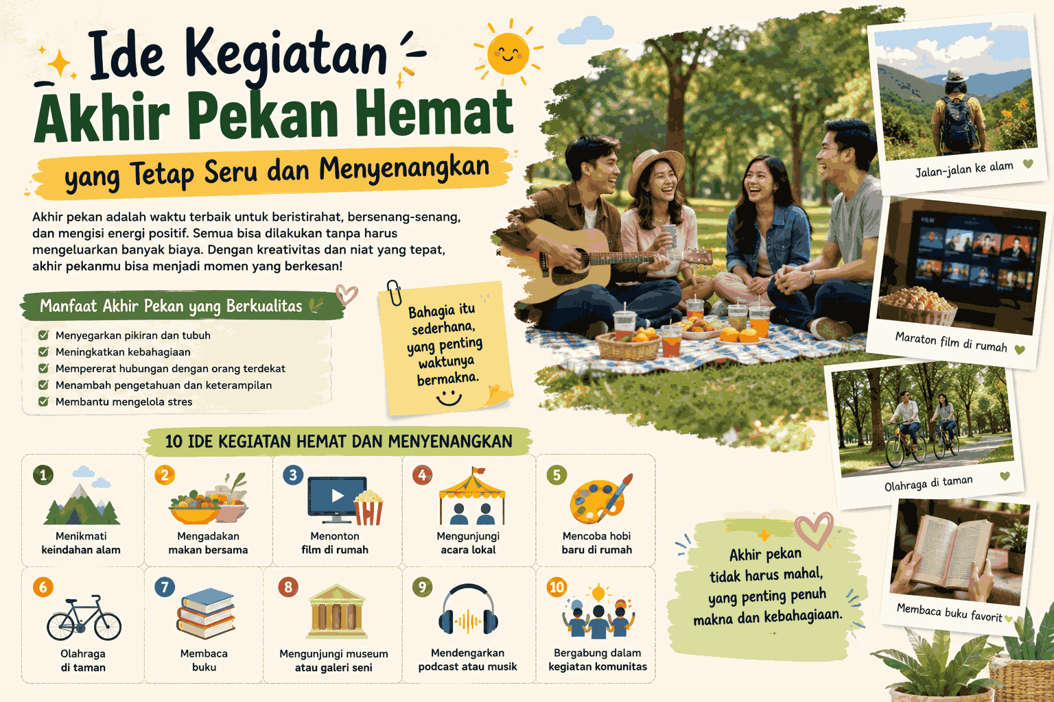 Ide Kegiatan Akhir Pekan Hemat yang Tetap Seru dan Menyenangkan