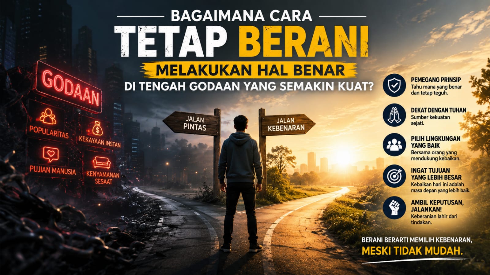 Bagaimana Cara Tetap Berani Melakukan Hal Benar di Tengah Godaan yang Semakin Kuat?